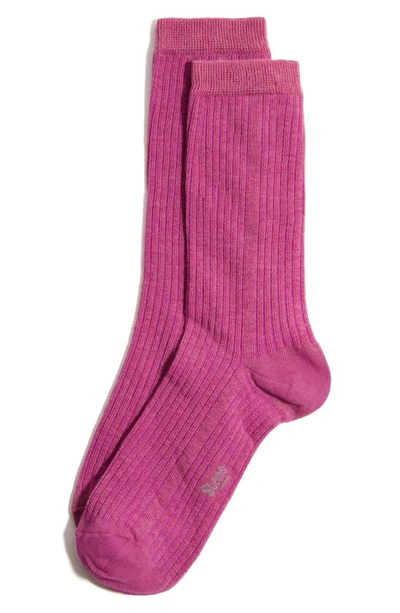 Stems Cotton & Cashmere Blend Crew Socks In Amaryllis