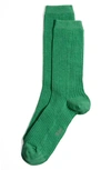 Stems Women's Green Eco-conscious Cashmere Crew Socks - Fern