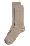 Stems Ribbed Cashmere-blend Crew Socks In Gris