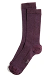 Stems Ribbed Cashmere-blend Crew Socks In Mauve