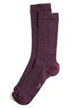 Stems Ribbed Cashmere-blend Crew Socks In Purple