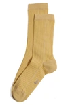 Stems Eco-conscious Cashmere Crew Socks In Ochre