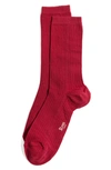 Stems Cotton & Cashmere Blend Crew Socks In Red
