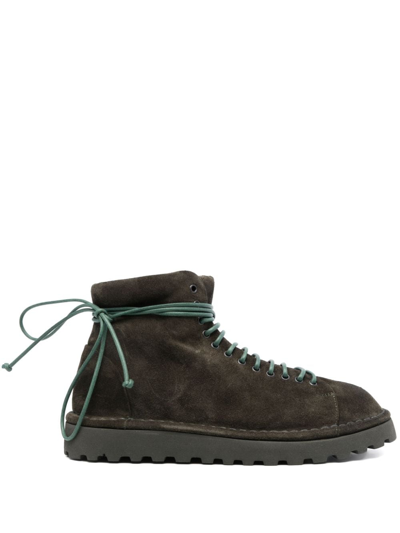 Marsèll Bullet 30mm Suede Lace-up Ankle-boots In Green
