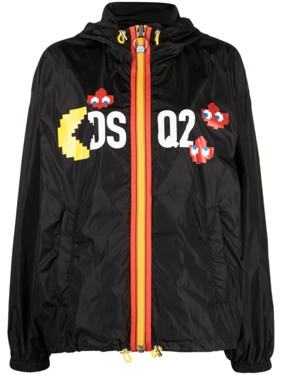 Dsquared2 Pac-man Lightweight Jacket In Black