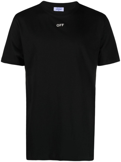 Off-white Logo Cotton T-shirt In Black