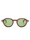 Garrett Leight Flipper Round-frame Sunglasses In Brown