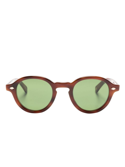 Garrett Leight Flipper Round-frame Sunglasses In Brown