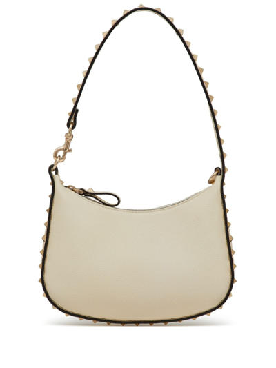 Valentino Garavani Rockstud Leather Mini Bag In Beige