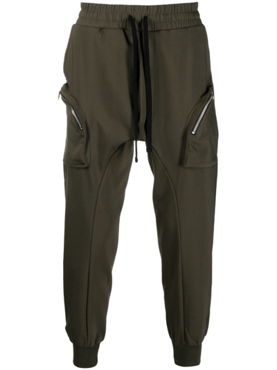 Thom Krom Mid-rise Multi-pocket Track Trousers In Green