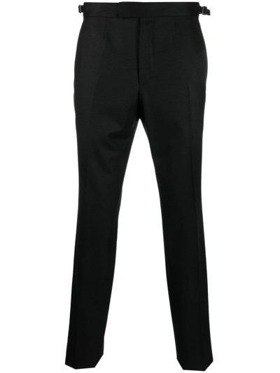 Zegna Notched-waist Tailored Trousers In Blue