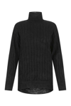Balenciaga Creased Turtleneck Knit Jumper In Nero