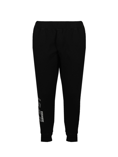 Dsquared2 Black Icon Logo Print Track Trousers