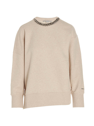 Stella Mccartney Sweatshirt With Removable Chain Detail In Beige