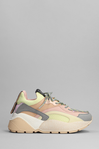 Stella Mccartney Sneakers In Rose-pink Polyamide In Lemon