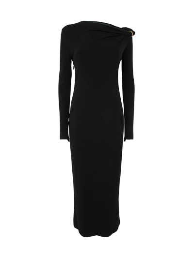 Versace Jersey Long Dress In Black