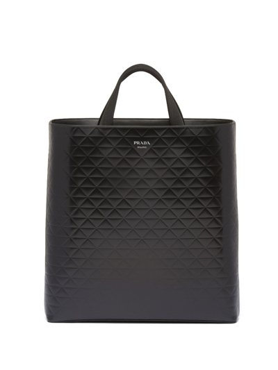 Prada Leather Tote In Black