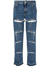 ALEXANDER MCQUEEN DISTRESSED CROPPED JEANS