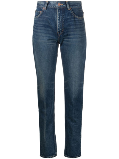 Saint Laurent Cindy Mid-rise Jeans In Blau