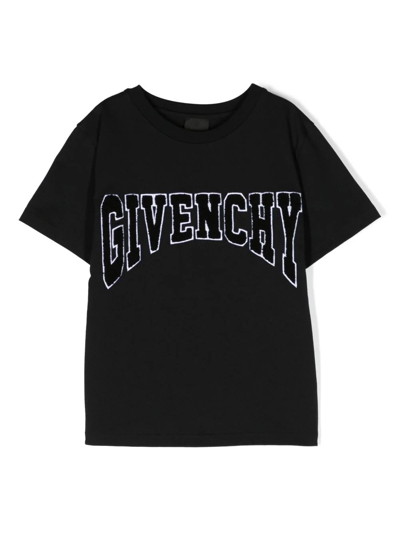 Givenchy Kids'  T-shirt Nera In Jersey Di Cotone Bambino In Black