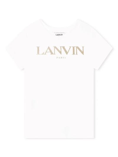 Lanvin Boys Logo T-shirt In White