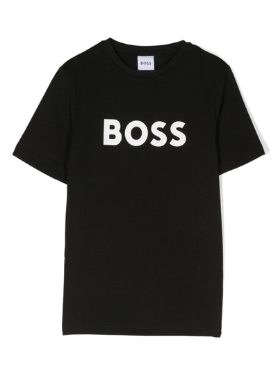 Hugo Boss Kids' T-shirt Con Logo In Black