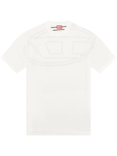 Diesel T-boggy-megoval-d T-shirt In White