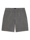 Givenchy 4g Cotton-blend Terry Bermuda Shorts In Grey
