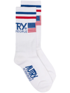 Autry Intarsia-knit Ribbed Socks In White