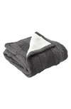 Modern Threads Cable Knit Throw Blanket In Gray