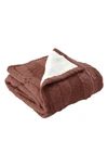 Modern Threads Cable Knit Throw Blanket In Nutmeg