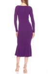 Alexia Admor Reese Long Sleeve Knit Midi Dress In Plum