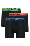 Nike 3-pack Dri-fit Essential Micro Boxer Briefs In Black/ Gradient