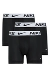 Nike 3-pack Dri-fit Essential Micro Boxer Briefs In Black With White