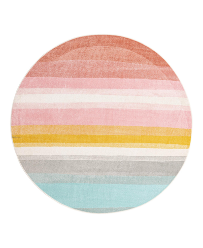 Bayshore Home Campy Kids Pastel Abstract Rainbow Area Rug In Multi
