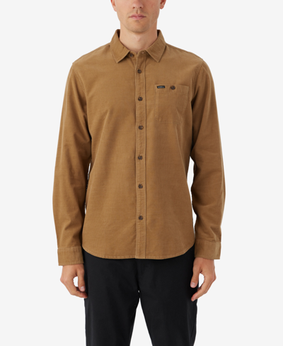 O'neill Caruso Solid Corduroy Button-up Shirt In Dark Khaki
