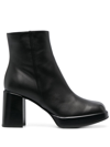 TOD'S 80MM SQUARE-TOE LEATHER BOOTS