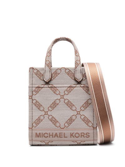 Michael Kors The Gigi Empire-logo Crossbody Bag In Brown