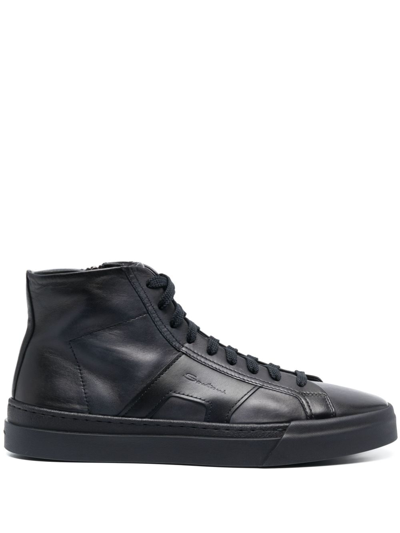 Santoni Gonu High-top Sneakers In Black