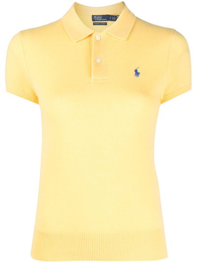 Polo Ralph Lauren Slim-fit Cashmere Polo Shirt In Yellow