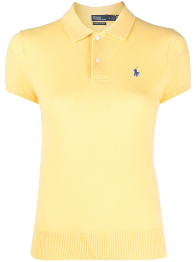 Polo Ralph Lauren Julie Slim Fit Five Button Polo Shirt In Yellow