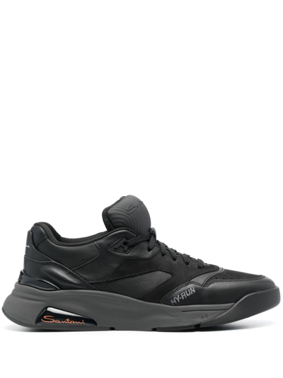 Santoni Hy-run Low-top Sneakers In Black