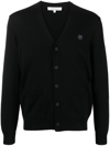 Maison Kitsuné Bold Fox Head Patch Regular Cardigan In Lambswool In Black