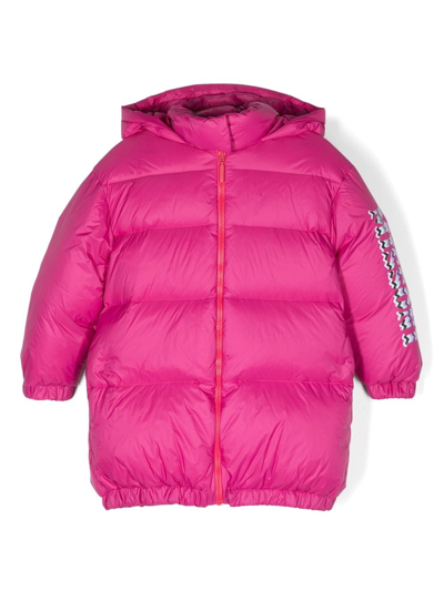 Missoni Kids' Logo印花蓬松外套 In Pink