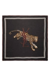 SAINT LAURENT LEOPARD MONOGRAM MODAL & CASHMERE SCARF