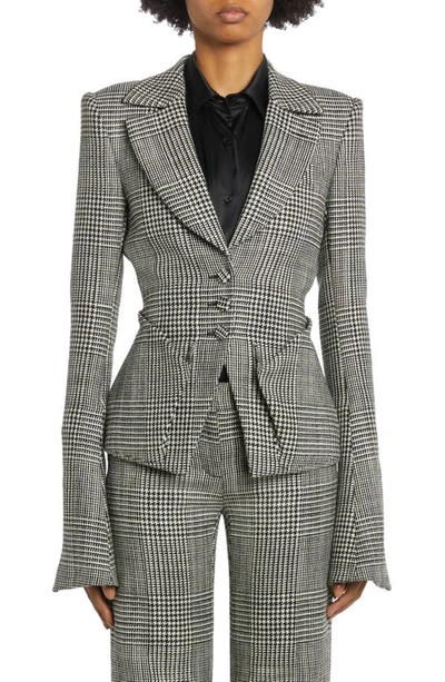 Tom Ford Prince Of Wales Fitted Wool Blazer Jacket In Multicolor