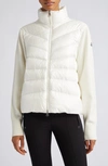 MONCLER MONCLER QUILTED NYLON & WOOL KNIT CARDIGAN