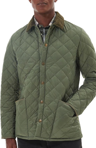 Barbour Heritage Liddesdale Quilted Jacket In Light Moss