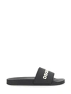 Dsquared2 Embossed Logo Black Slides Sandals In Nero