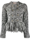 Twinset Fringed-hem Knit Jumper In Black
